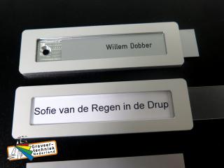 Naamplaat houder aluminium met zij-inschuif